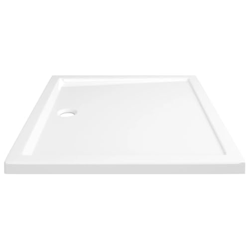 vidaXL Rectangular ABS Shower Base Tray Home Indoor Bath Bathroom Hardware Fixture Plumbing Low Threshold Shower Tray Bath Pan Base White 35.4" - color: White, size: 31.5" x 35.4"