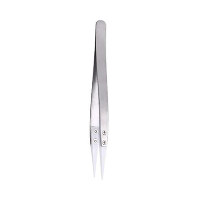 FLYINGSEA Stainless Steel Ceramic Tweezers, Antimagnetic, High Temperature Resistant, Non-Conductive, 3000 Degrees