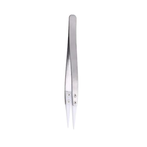 FLYINGSEA Stainless Steel Ceramic Tweezers, Antimagnetic, High Temperature Resistant, Non-Conductive, 3000 Degrees