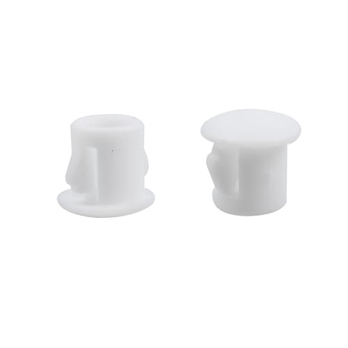 White Hole Plug, Circular Plastic Snap in Locking Tube Plug, Embedded Panel Plastic Fastener Cover, Furniture Fence Column Tube Insertion End Cover, 1/4 Inch, 30 PCS