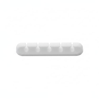 White Silicone Cable Organizer Clips with Adhesive Backing for Desk, Car Dashboard & Wall Cord Management