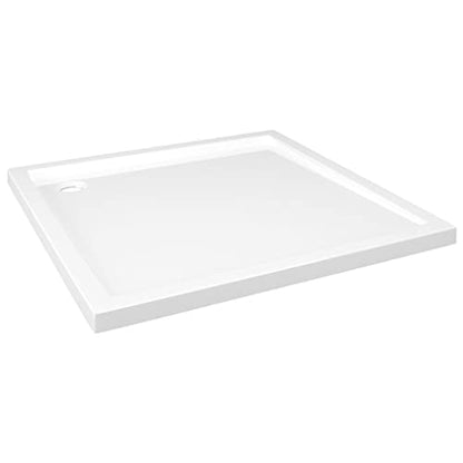 vidaXL Square ABS Shower Base Tray Home Indoor Bath Bathroom Hardware Fixture Part Plumbing Low Threshold Shower Tray Bath Pan Base White - color: White, size: 31.5" x 31.5"