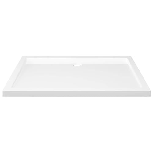 vidaXL Rectangular ABS Shower Base Tray Home Indoor Bath Bathroom Hardware Fixture Plumbing Low Threshold Shower Tray Bath Pan Base White 43.3" - color: White, size: 31.5" x 43.3"