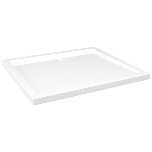 vidaXL Rectangular ABS Shower Base Tray Home Indoor Bath Bathroom Hardware Fixture Plumbing Low Threshold Shower Tray Bath Pan Base White 35.4" - color: White, size: 31.5" x 35.4"