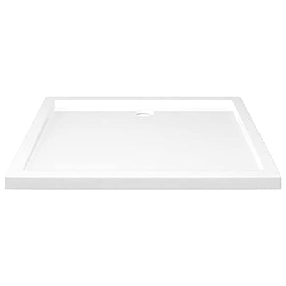 vidaXL Rectangular ABS Shower Base Tray Home Indoor Bath Bathroom Hardware Fixture Plumbing Low Threshold Shower Tray Bath Pan Base White 35.4" - color: White, size: 31.5" x 35.4"