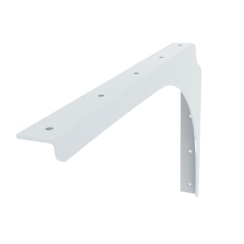 Iron Supports Universal Heavy-Duty Commercial Bracket - Industrial Support Brackets - Steel Mounting Bracket for Shelves, Vanities, Buffets, Desks (White - 18" Deep x 12" High, Right Hand) - color: White (Right Hand), size: 18" Deep x 12" High