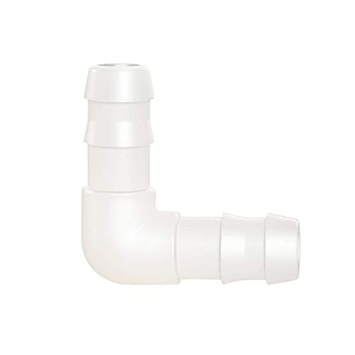 3/16" Hose Barb 90 Degree Elbow L Fitting, Plastic 2 Way Equal Barbed Joint Splicer Mender Union Adapter Hose Fitting (Pack of 7) - size: 3/16" (7Pcs)