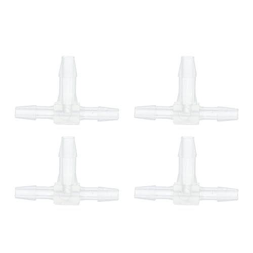 Plastic Hose Barb Fitting 3/32" x 1/8" x 3/32" Tee Type Fitting PP 4 Pcs