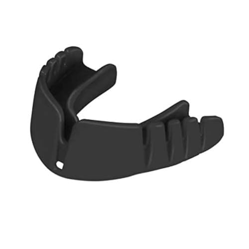 OPRO Snap-Fit Mouth Guard with Strap, Instant Fit (Jet Black) Youth