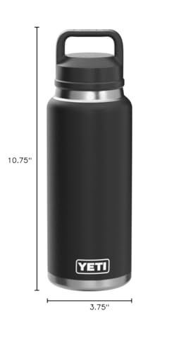 YETI Rambler 36 oz Bottle, Vacuum Insulated, Leakproof, Stainless Steel with Chug Cap - color: Black