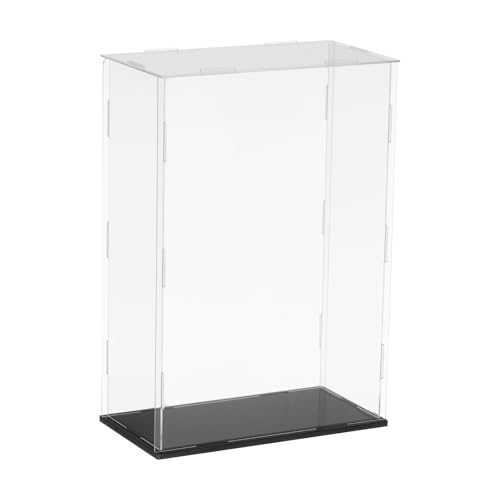 uxcell Acrylic Clear Display Case for Collectibles Self-Assemble Display Clear Boxes with Black Base Dustproof Countertop Storage Box for Collectible Figures, 7.9 x 3.9 x 11.8 Inch - size: 7.9 x 3.9 x 11.8 Inch