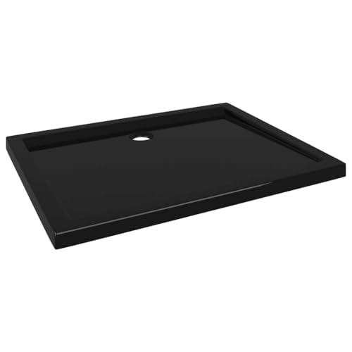 vidaXL Rectangular ABS Shower Base Tray Home Indoor Bath Bathroom Hardware Fixture Plumbing Low Threshold Shower Tray Bath Pan Base Black 27.6"x35.4" - color: Black, size: 27.6" x 35.4"