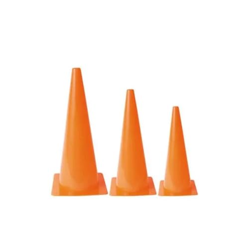 High Visibility, Orange Molded Plastic Cones, Lightweight and Easy to Stack, for Markers and Activities, School Equipment - size: 18 Inches (Single)