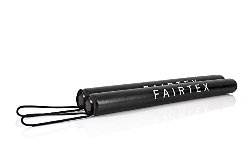 Fairtex BXS1 Leather Boxing Sticks, Muay Thai MMA Striking Accuracy Targets | Premium genuine leather body with lightweight core. Sleek durable design enhances coach control during precision speed drills - color: Black