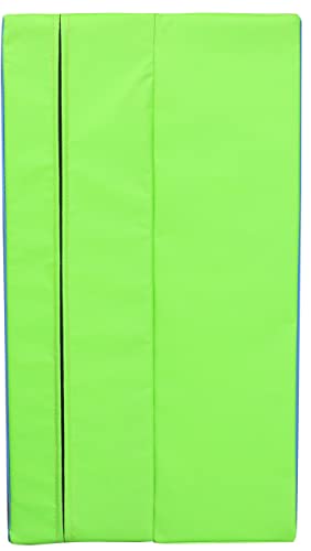 PRISP Incline Gymnastics Mat - 71 x 28 x 14 Inch Tumbling Cheese Wedge Mat - color: Green; Blue