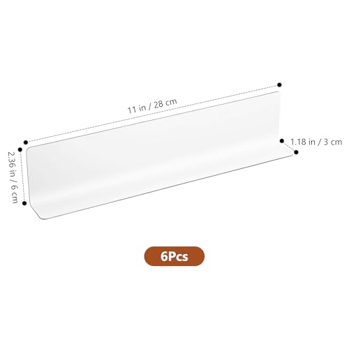 VOSAREA Plastic Shelf Dividers 6pcs Clear Acrylic L Shaped Separator Transparent Organizer Divider for Commodity Classification Cabinets Shelf Store 26cm - size: 28.00X6.00X3.00CM