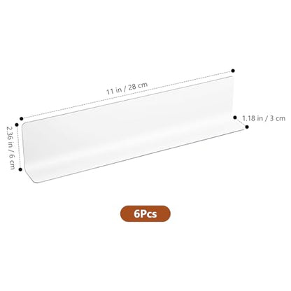 VOSAREA Plastic Shelf Dividers 6pcs Clear Acrylic L Shaped Separator Transparent Organizer Divider for Commodity Classification Cabinets Shelf Store 26cm - size: 28.00X6.00X3.00CM