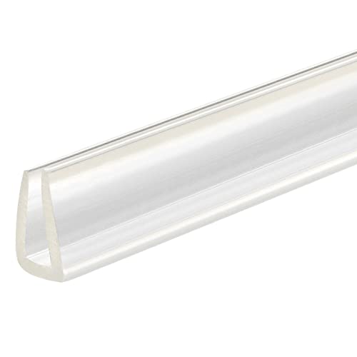 uxcell U Channel Edge Trim, 4.9ft Length Soft Rubber Guard Seal Strip Edge Protector Fit for 4-5mm Edge, (9/16" W x 5/16" H) Clear - size: 9/16"x 5/16"x 4.9ft