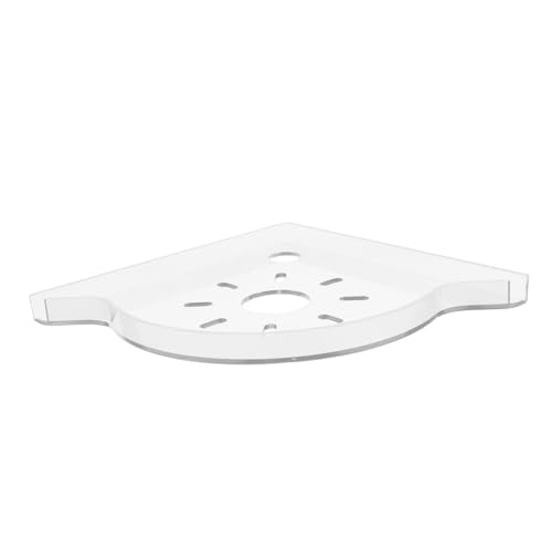 BESTonZON Corner Fish Tank Organizer Multi-functional Triangle Shelf for Aquarium Supplies Maximizes Space Stylish Desktop Storage for Fish Food and Accessories for Spaces - color: White