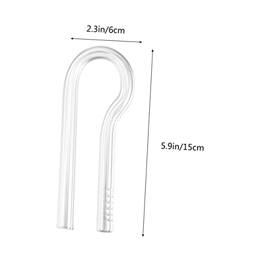 DOITOOL 2pcs R-Shaped Glass Water Inlet Tube Quality Outlet Tube for Fish Tank Aquarium Accessory (13cm)
