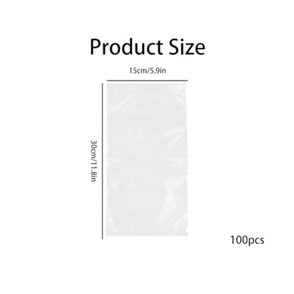 100 Pcs 6"x12" Clear Fish Shipping Bags, Leak-Proof, 2 Mil Thick Plastic Bags for Live Fish Transport and Storage