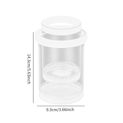 Fish Breeding Box Floating Fish Isolation Container Aquarium Incubator Holder Cylindrical Design Clear Pp Material Suitable for Betta Guppy Clown, White