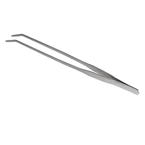 Curved Tip Stainless Steel Aquatic Plant Tweezers Ergonomic Tongs for Easy Trimming Fish Tanks for Low-Growing Plants Resistant Design for Aquarists