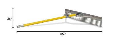 Jenlis Razer Rake Heavy Duty Collapsible Aluminum Lake Rake for Removal of Weeds, Leaves, & Floating Scum, Shoreline & Beach Landscaping Tool