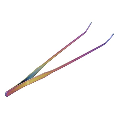 10.6Inch Stainless Steel Aquarium Tweezers Curved Design Ergonomic Non-Slip Grip for Planted Tank Fish Feeding Reptile Care(Curved Tweezers)
