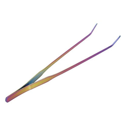 10.6Inch Stainless Steel Aquarium Tweezers Curved Design Ergonomic Non-Slip Grip for Planted Tank Fish Feeding Reptile Care(Curved Tweezers)