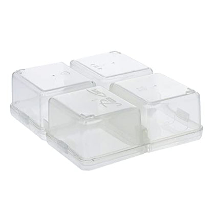 Clear 4 Compartment Plastic Pop Top Storage Organizer