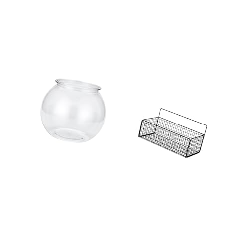 Baoblaze Transparent Small Fish Tank Clear Household Ornament DIY Fish Bowl Vase Table Bedroom Desktop Living Room Home Decor Wall Hanging Baskets She