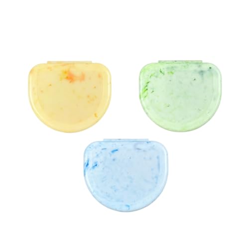 3Pcs Fashion Tie-dye Dental Retainer Case, Portable Orthodontic Aligner Case Storage for Retainers, Aligners & Mouth Guards (3pcs-Sky Blue+Light Green+Yellow) - color: 3pcs-Sky Blue+Light Green+Yellow