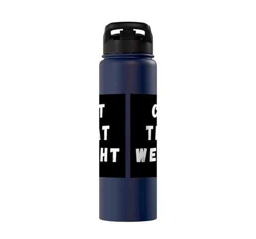 Cut That Weight Combat Sports Tournament Motivation Stainless Steel Insulated Water Bottle - color: Navy Blue