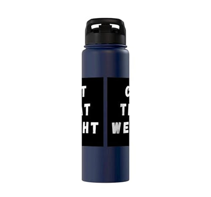 Cut That Weight Combat Sports Tournament Motivation Stainless Steel Insulated Water Bottle - color: Navy Blue