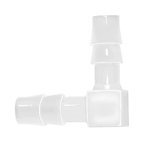 Plastic 1/4” Hose ID 90 Degree Elbow Barb Fitting, 6 Pcs Equal Barbed Joint Splicer Mender Adapter Union Adapter for Boat Aquarium - size: 1/4 Inch