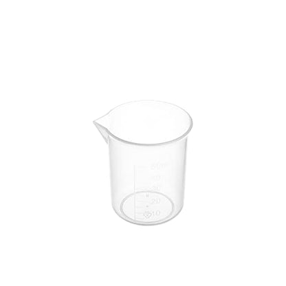 Othmro 2Pcs 50ml Measuring Cups Plastic Graduated Cups PP Plastic Graduated Beaker Clear Scale Cups Liquid Measuring Mixing Cups Graduated Plastic Measuring Cups for Lab Kitchen Liquids Transparent - color: 50ml 2Pcs