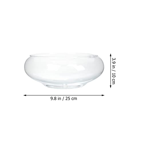 GANAZONO Glass Fish Bowl 9.84X9.84X3.93In Clear Desktop Aquarium Tank Hydroponic Plant Pot for Home Office Garden Wedding Decoration