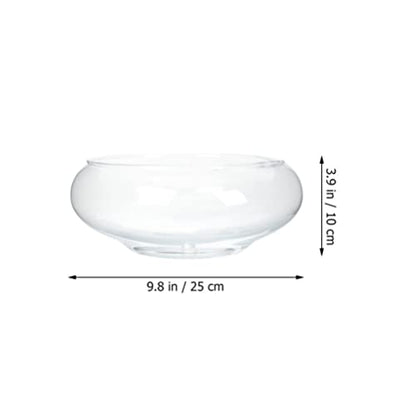 GANAZONO Glass Fish Bowl 9.84X9.84X3.93In Clear Desktop Aquarium Tank Hydroponic Plant Pot for Home Office Garden Wedding Decoration