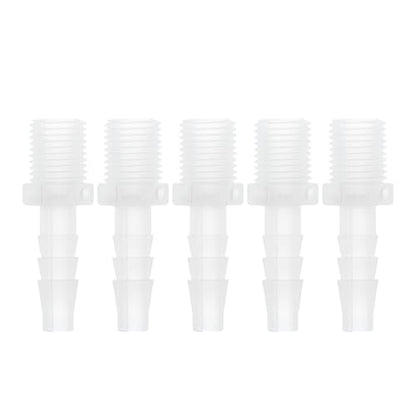 Plastic Hose Barb Fitting 1/4" Hose ID G1/4 Male Barb Hose Connector PP 5 Pcs