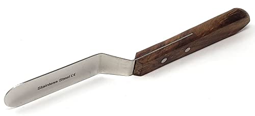 4" Blade Bayonet Lab Sptula with Wooden Handle Stainless Steel For Handling & Mixing Pastes, Gels Laboratory Tool with Smooth Polished Blades + Brass Rivets Lab Supplies