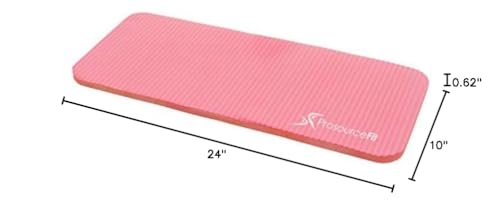 ProsourceFit Extra Thick Yoga Knee Pad and Elbow Cushion 15mm (5/8”) Fits Standard Mats for Pain Free Joints in Yoga, Pilates, Floor Workouts - color: Pink