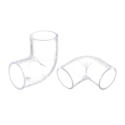 uxcell 4Pcs Clear Elbow Fitting, 25mm/0.98" 2 Way Acrylic Elbow 90 Degree L-Shaped Pipe Fitting Adapter for Connecting Water Pipes