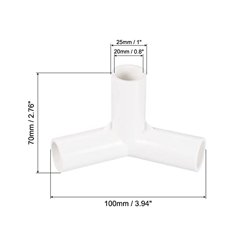 PATIKIL 20mm PVC Pipe Fittings, 2 Pack 3 Way Elbow Water Tubing Joint Connectors Adapters for Garden Irrigation Home Aquarium
