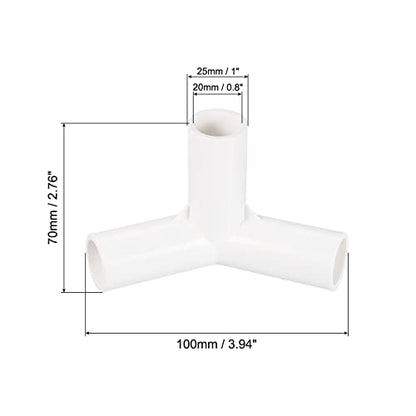 PATIKIL 20mm PVC Pipe Fittings, 2 Pack 3 Way Elbow Water Tubing Joint Connectors Adapters for Garden Irrigation Home Aquarium