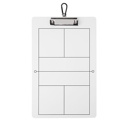 Double-Sided Dry Erase Pickleball Coaching Clipboard, White Board with Court Diagram