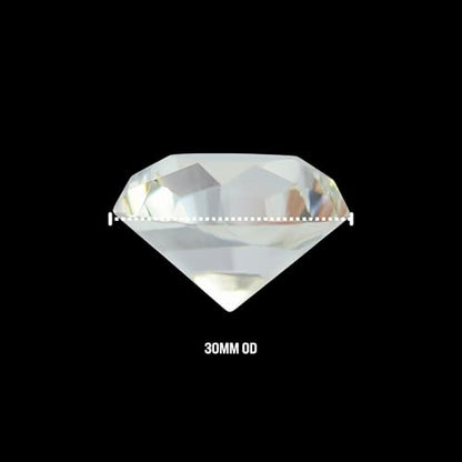 Solid Glass Diamond (Single) | Single 30mm Wide Diamond | Clear - color: Clear