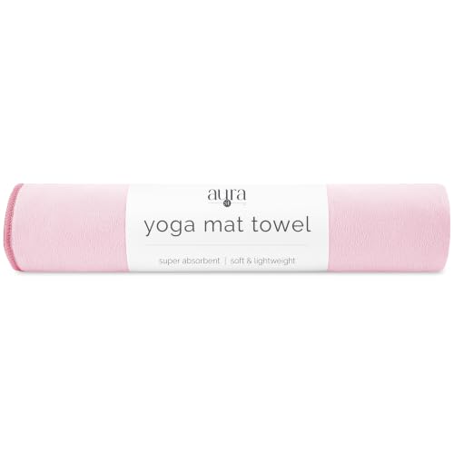 S&T INC. Aura Microfiber Yoga Mat Towel, 26.5" x 72", Pink - color: Pink