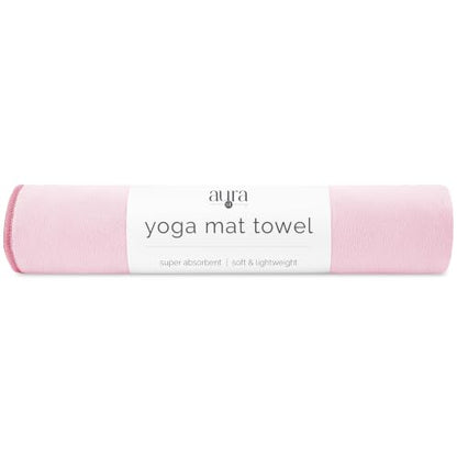 S&T INC. Aura Microfiber Yoga Mat Towel, 26.5" x 72", Pink - color: Pink