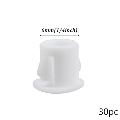 White Hole Plug, Circular Plastic Snap in Locking Tube Plug, Embedded Panel Plastic Fastener Cover, Furniture Fence Column Tube Insertion End Cover, 1/4 Inch, 30 PCS